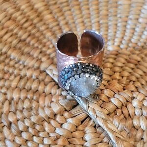 Elegant Copper and Marcasite Women's Ring